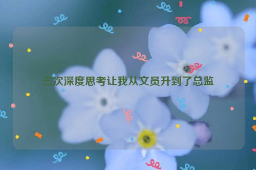 三次深度思考让我从文员升到了总监