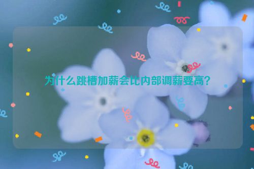 为什么跳槽加薪会比内部调薪要高？